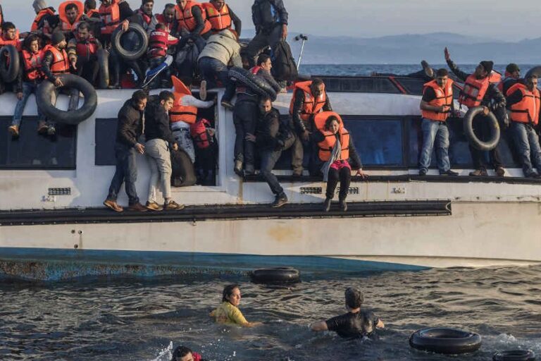 Refugees in the middle of the sea